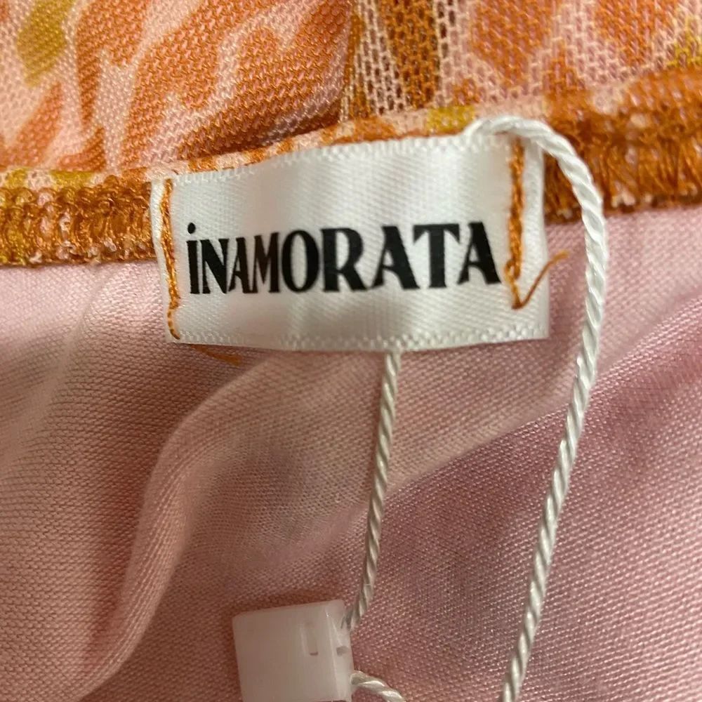 New Inamorata Patterned Orange Tala Strapless Tube Dress Size L — image 6 of 8
